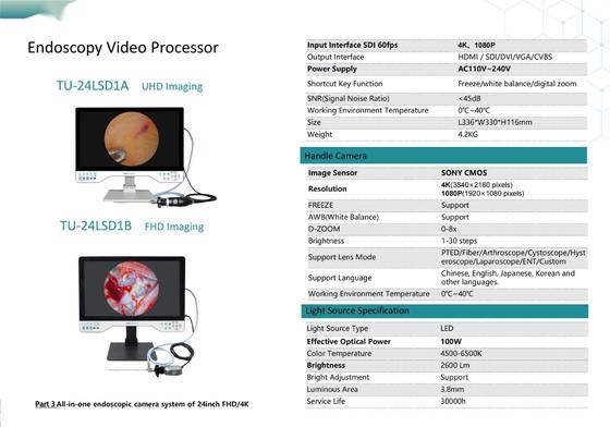 TUYOU 24LSD1A 4K Endoscope Camera with 24 Inch Monitor and SONY CMOS Sensor for ENT Laparoscopy Hysteroscopy Urology